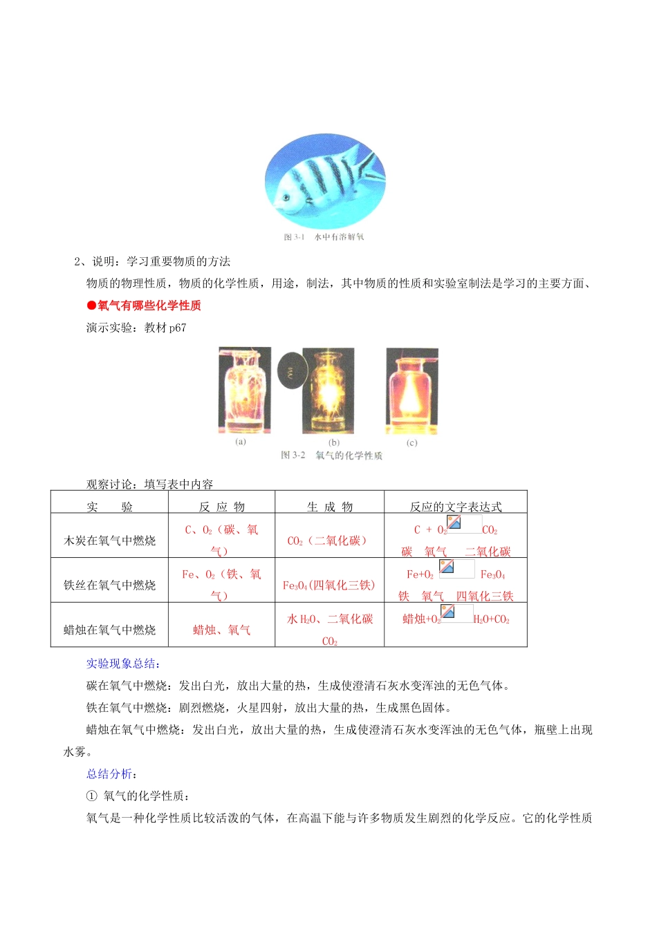 2011-2012学年九年级化学 3.1 认识氧气教案  粤教版_第2页