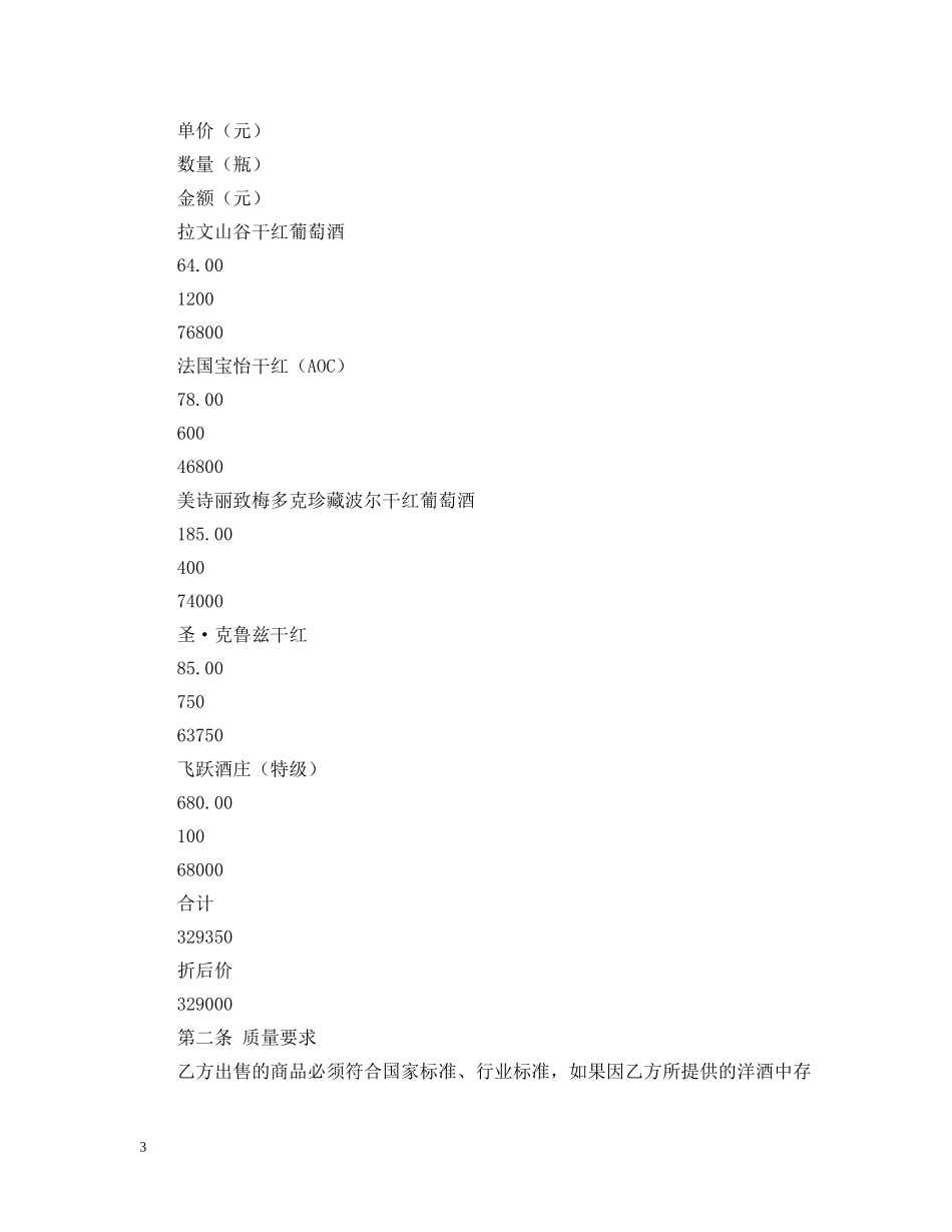 香烟购销合同范本 _第3页