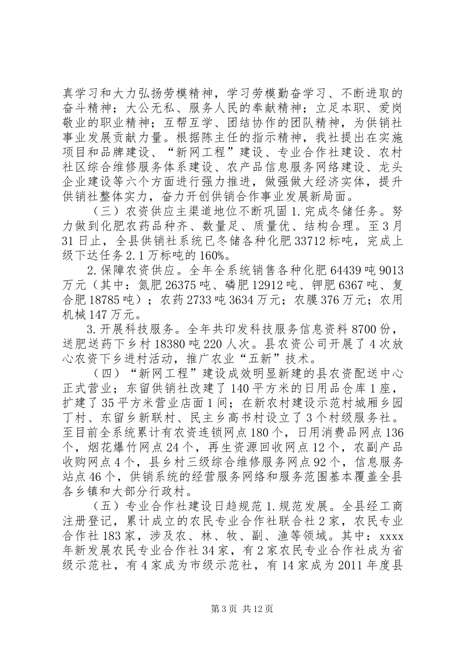 县供销社年终工作总结 _第3页