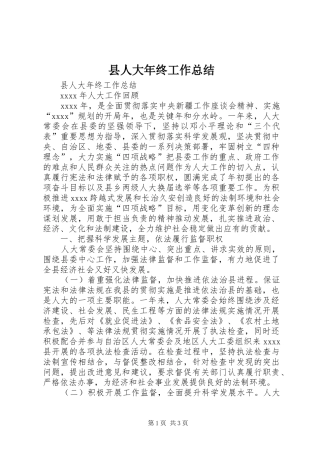 县人大年终工作总结 