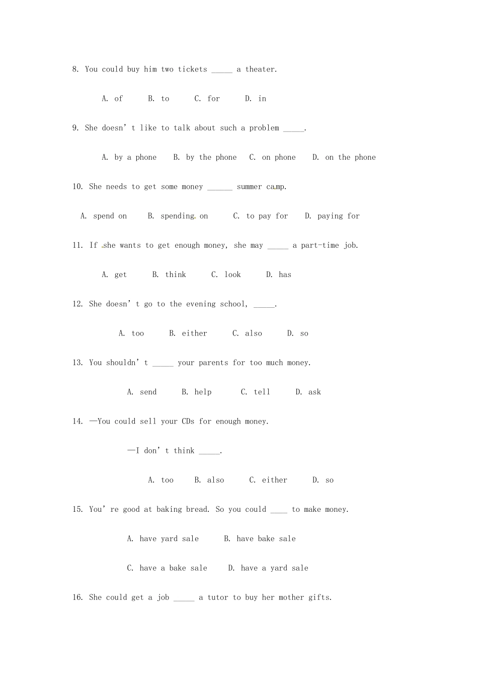 湖北省十堰市竹山县茂华中学八年级英语下册《Unit 2 What should I do》知识点测试 人教新目标版_第2页