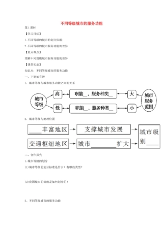高中地理 2.2 不同等级城市的服务功能（第1课时）学案 新人教版必修2-新人教版高一必修2地理学案