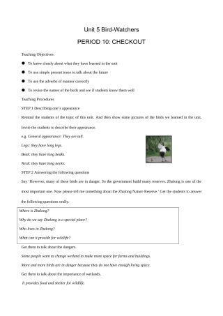 牛津版八年级英语Unit 5 Bird-Watchers(10)CHECKOUT
