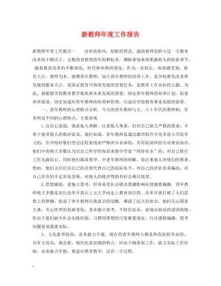 新教师年度工作报告 