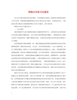 网络公司实习生报告 
