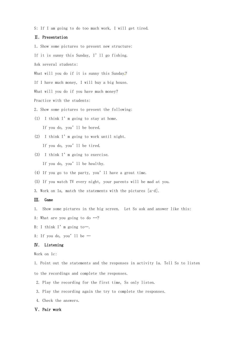 湖南省浏阳市大瑶镇大瑶初级中学八年级英语上册 Unit 10 If you go to the party, you'll have a great time! 教案 （新版）人教新目标版_第2页