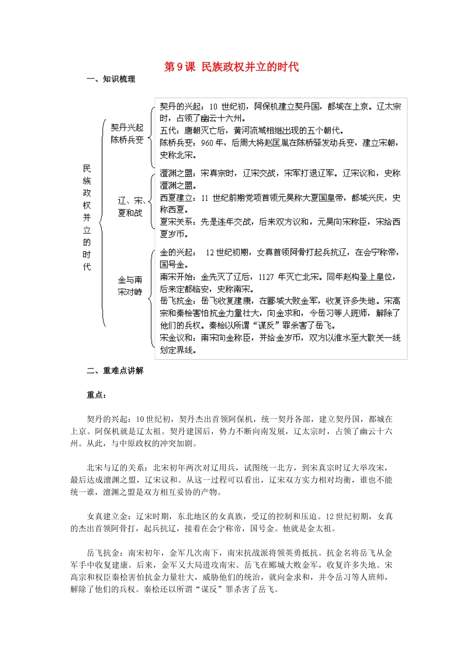 2015七年级历史下册 第9课 民族政权并立的时代教材解析 新人教版_第1页