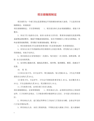 项目部细则制定 