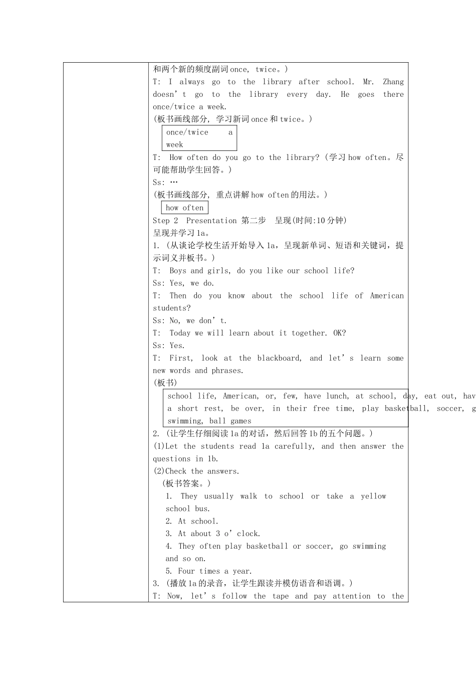 高中七年级英语下册《Unit 5 Our School Life》Topic 1 I usually come to school by subway Section C教案 （新版）仁爱版-（新版）仁爱版初中七年级下册英语教案_第3页