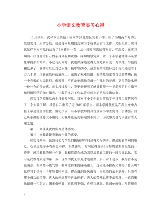 小学语文教育实习心得 
