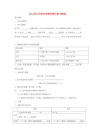 2013届九年级化学稳步提升复习教案1