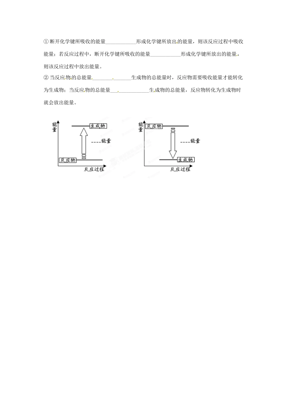 河北省吴桥中学高中化学《化学反应中的热量变化》学案 新人教版必修2_第3页