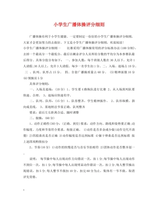 小学生广播体操评分细则 