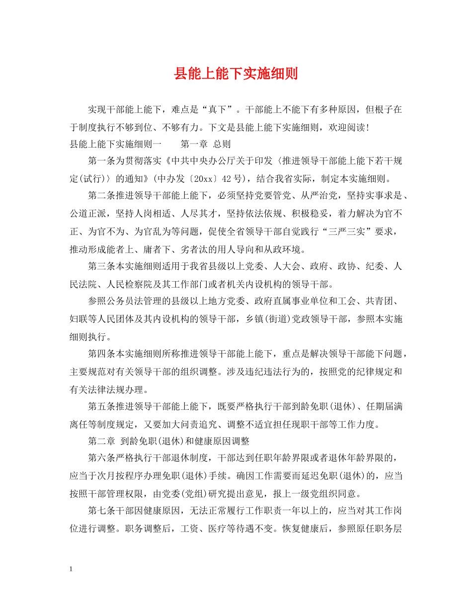 县能上能下实施细则 _第1页