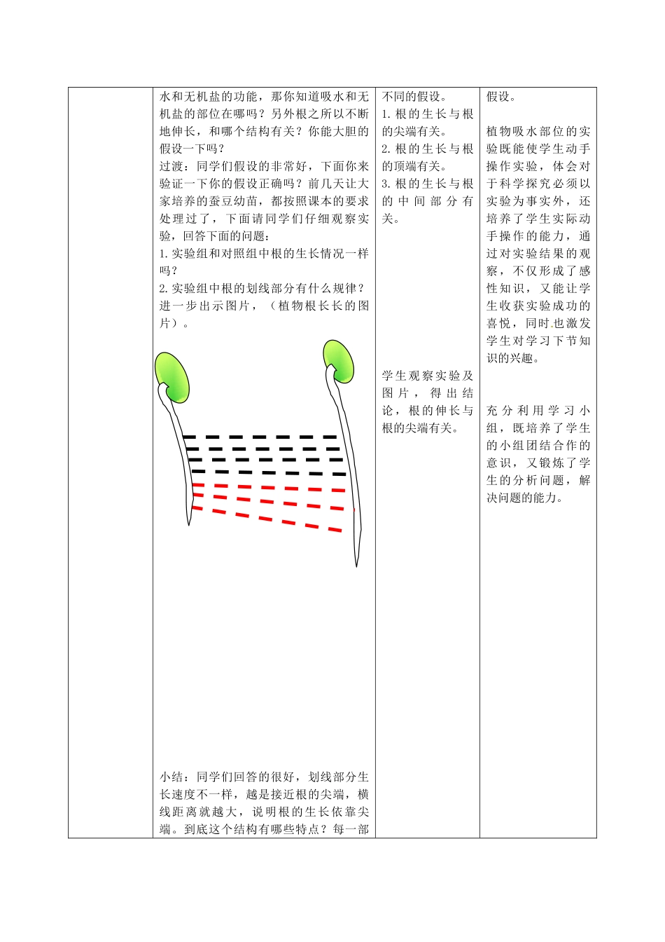 2014年秋八年级生物上册 第4单元 第1章 第4节 种子的萌发（第一课时）教案 （新版）济南版_第3页