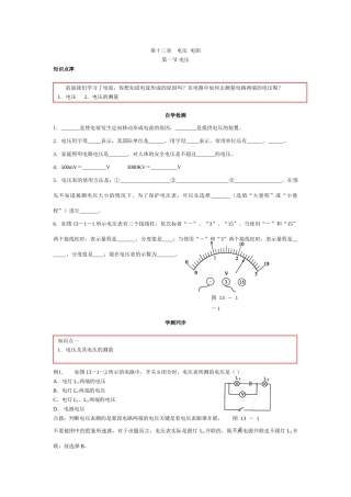 第十三章    电压  电阻