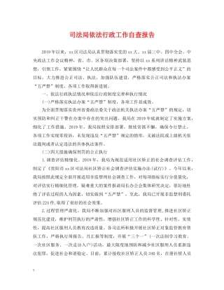 司法局依法行政工作自查报告 