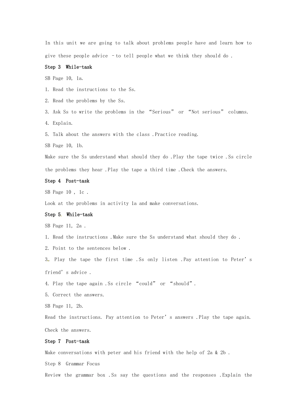 湖北省十堰市东风四中八年级英语上册 Unit 2 What should I do教案 人教新目标版_第2页