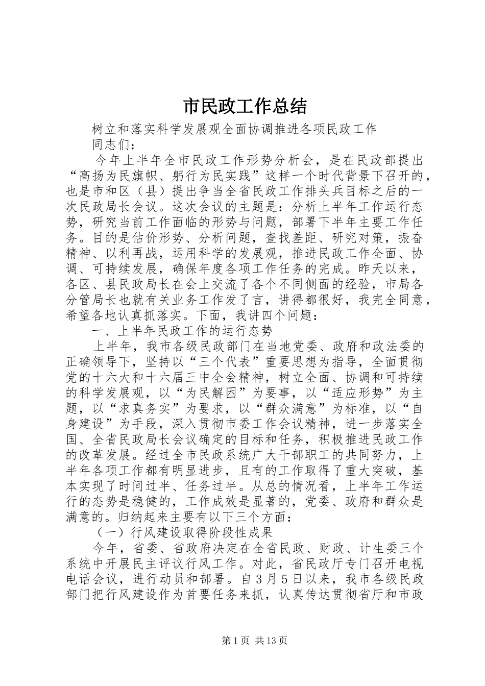 市民政工作总结 _第1页