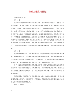 市政工程实习日记 