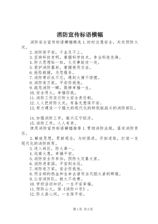 消防宣传标语横幅