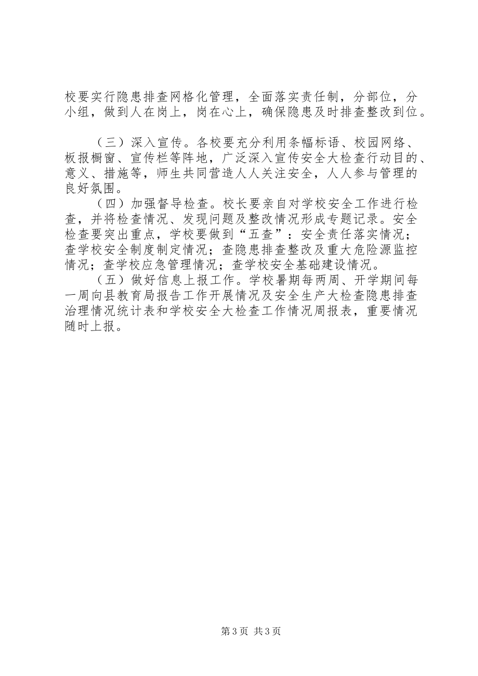 小学安全大检查工作总结[模版] _第3页