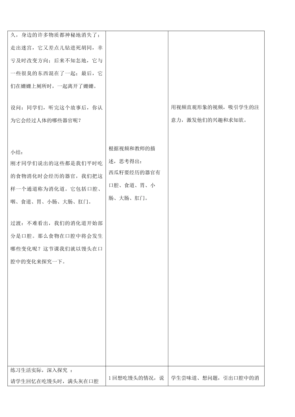 2013年春七年级生物下册《第三单元 第一章 第二节 消化和吸收》教案1 济南版_第2页