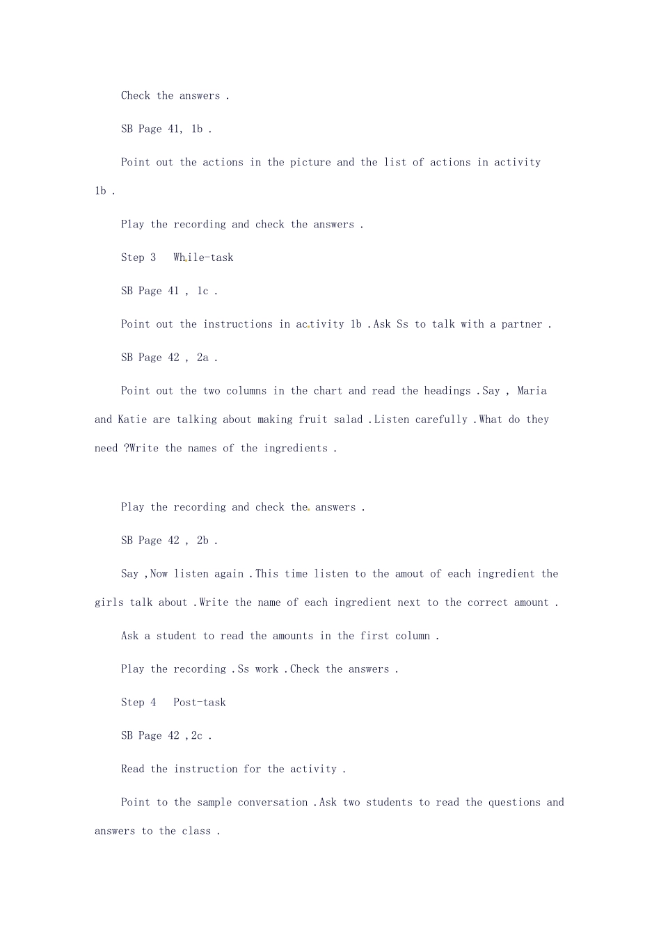 浙江省泰顺县罗阳二中八年级英语上册《unit7 How do you make a banana milk shake》教案 人教新目标版_第2页