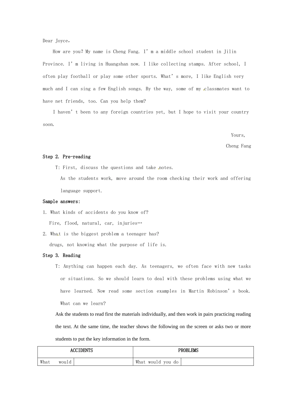 黑龙江省铁力市第五中学九年级英语全册 Unit 4 What would you do Period 6教案 人教新目标版_第2页