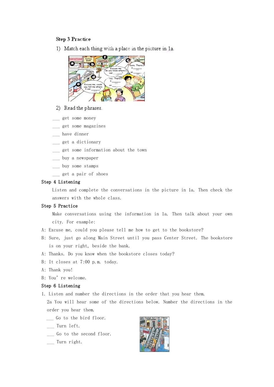 湖南省株洲县渌口镇初级中学九年级英语全册 Unit 3 Could you please tell me where the restrooms are教案 （新版）人教新目标版_第2页