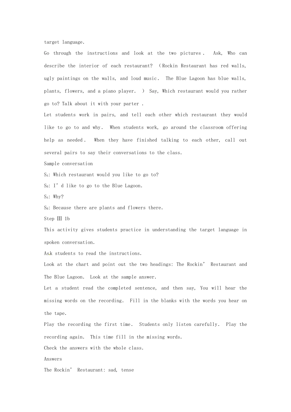 浙江省温州市第二十中学九年级英语全册 Unit 13 Rainy days make me sad Period 1教案 人教新目标版_第3页