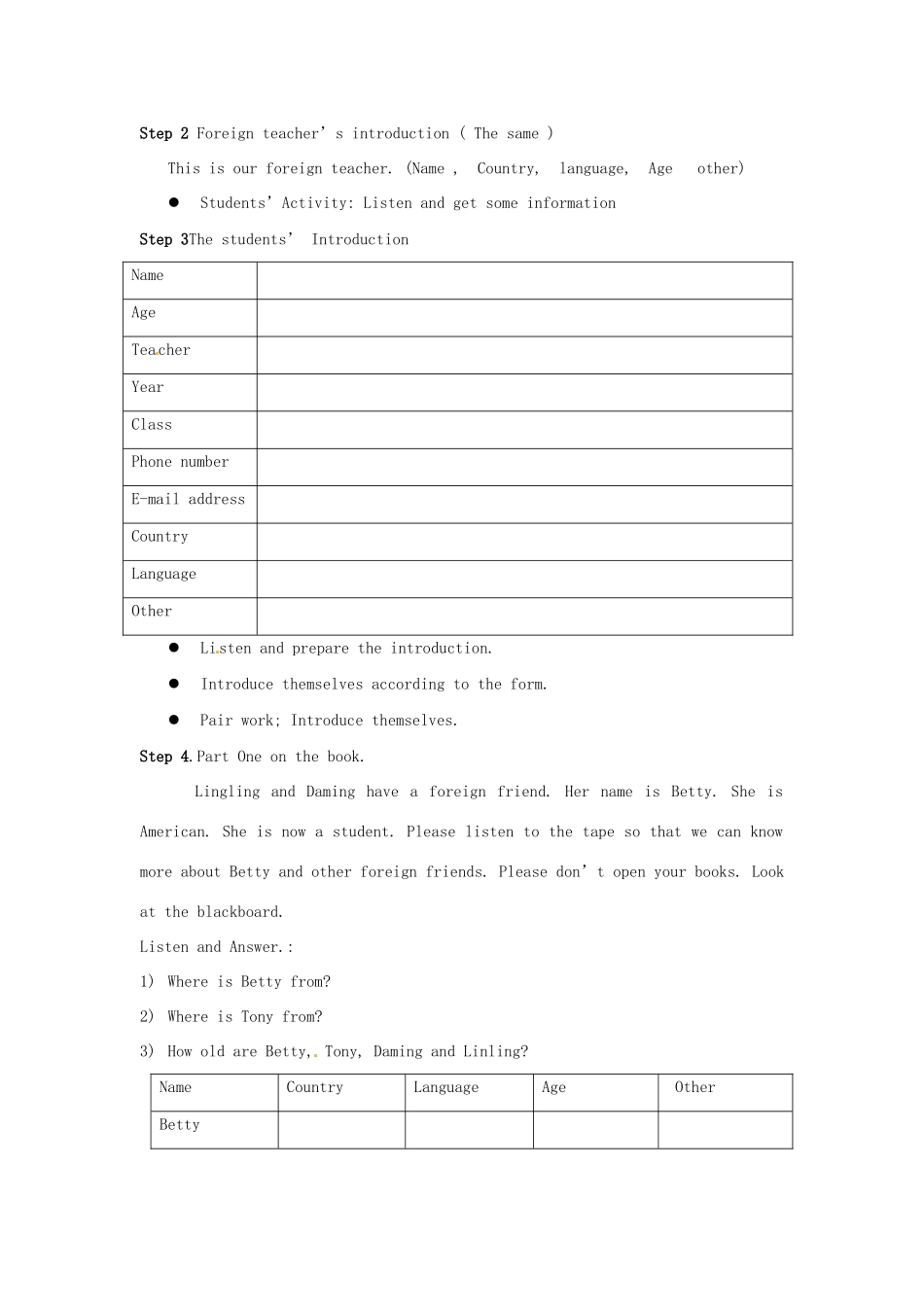 （预备篇）七年级英语上册 Module 2 Unit 1 It’s a classroom教案 外研版_第2页