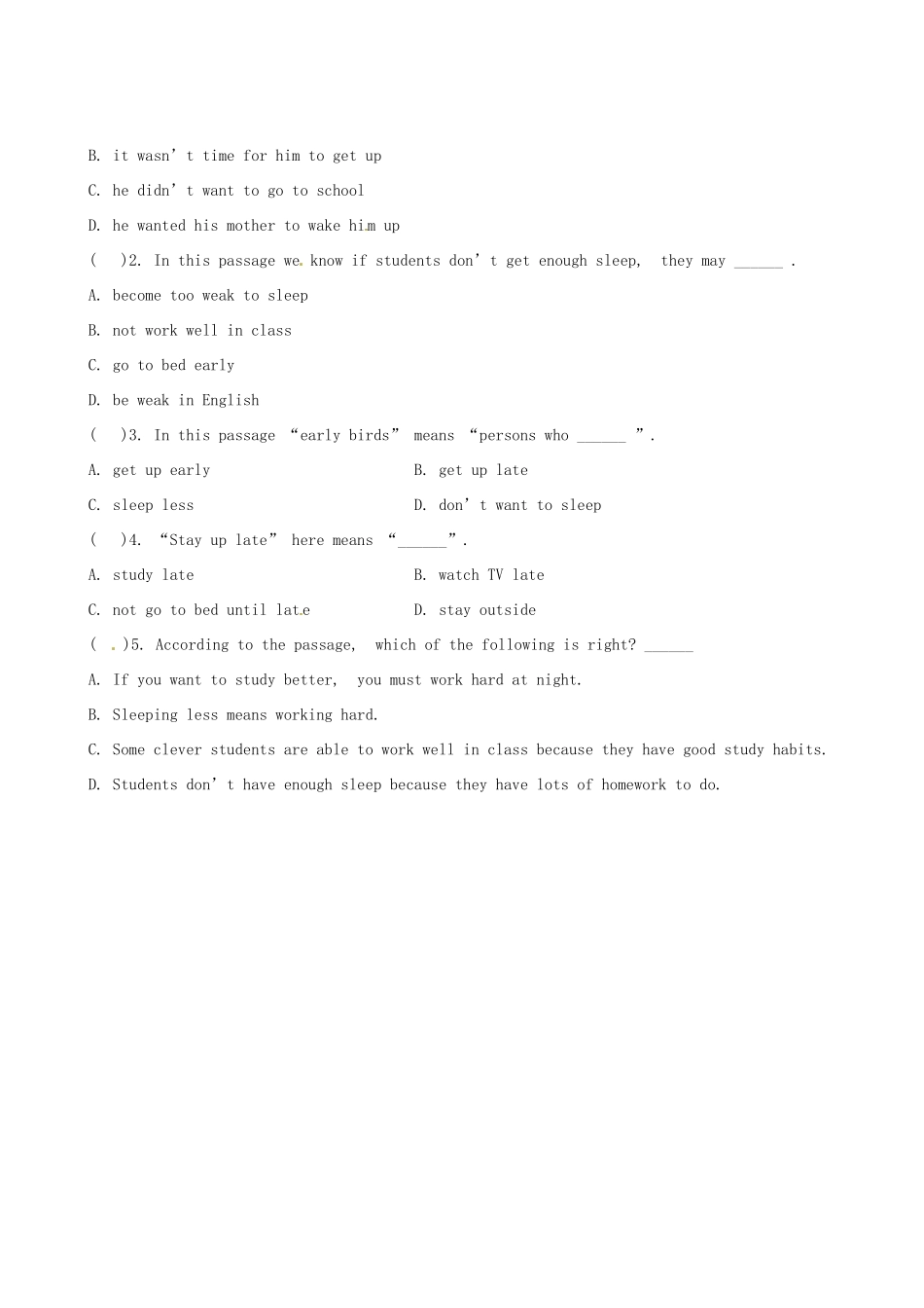 湖北省十堰市竹山县茂华中学八年级英语下册《Unit 2 What should I do》同步练习（一） 人教新目标版_第3页