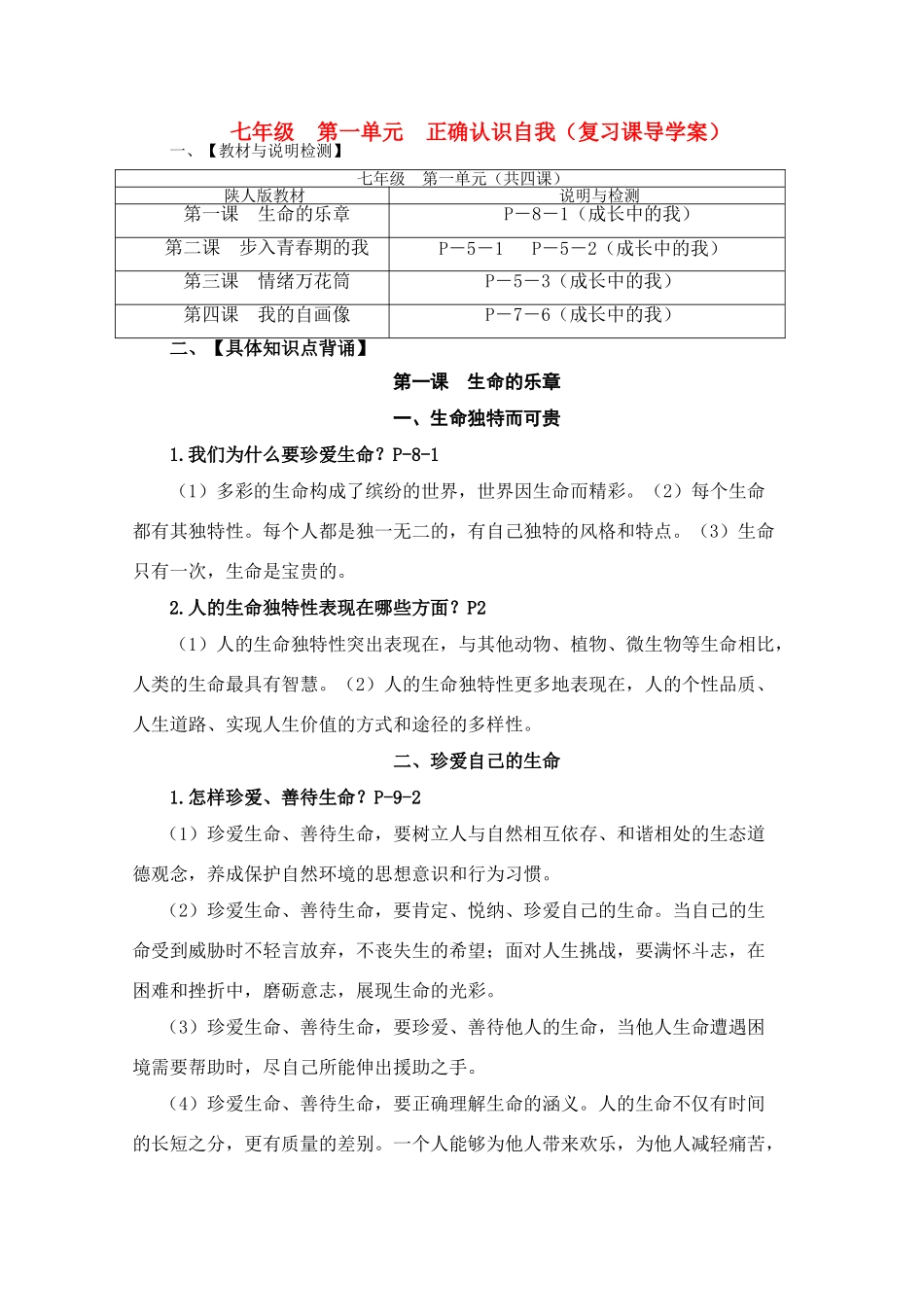 中考政治第一轮复习基础学案 陕教版_第1页