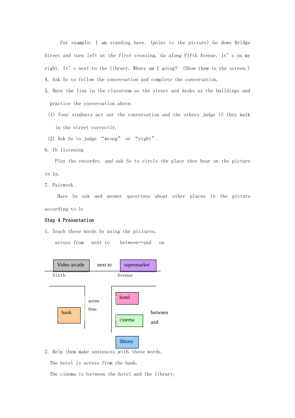 河南省南乐县张果屯乡中学七年级英语下册《Unit 2 Where's the post office Section A》教案 人教新目标版_第2页