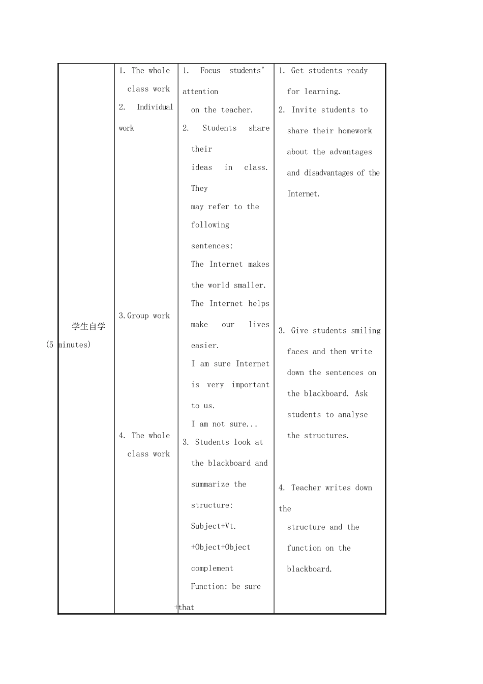 河北省沙河市八年级英语上册 Unit 4 Our World Topic 3 The Internet makes the world smaller Section D教案 （新版）仁爱版-（新版）仁爱版初中八年级上册英语教案_第3页