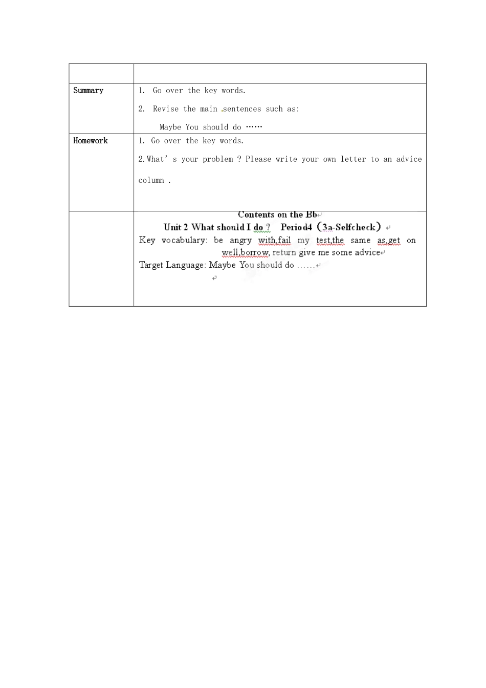 海南省万宁市思源实验学校八年级英语下册 Unit 2 What should I do（第四课时）教案 人教新目标版_第3页