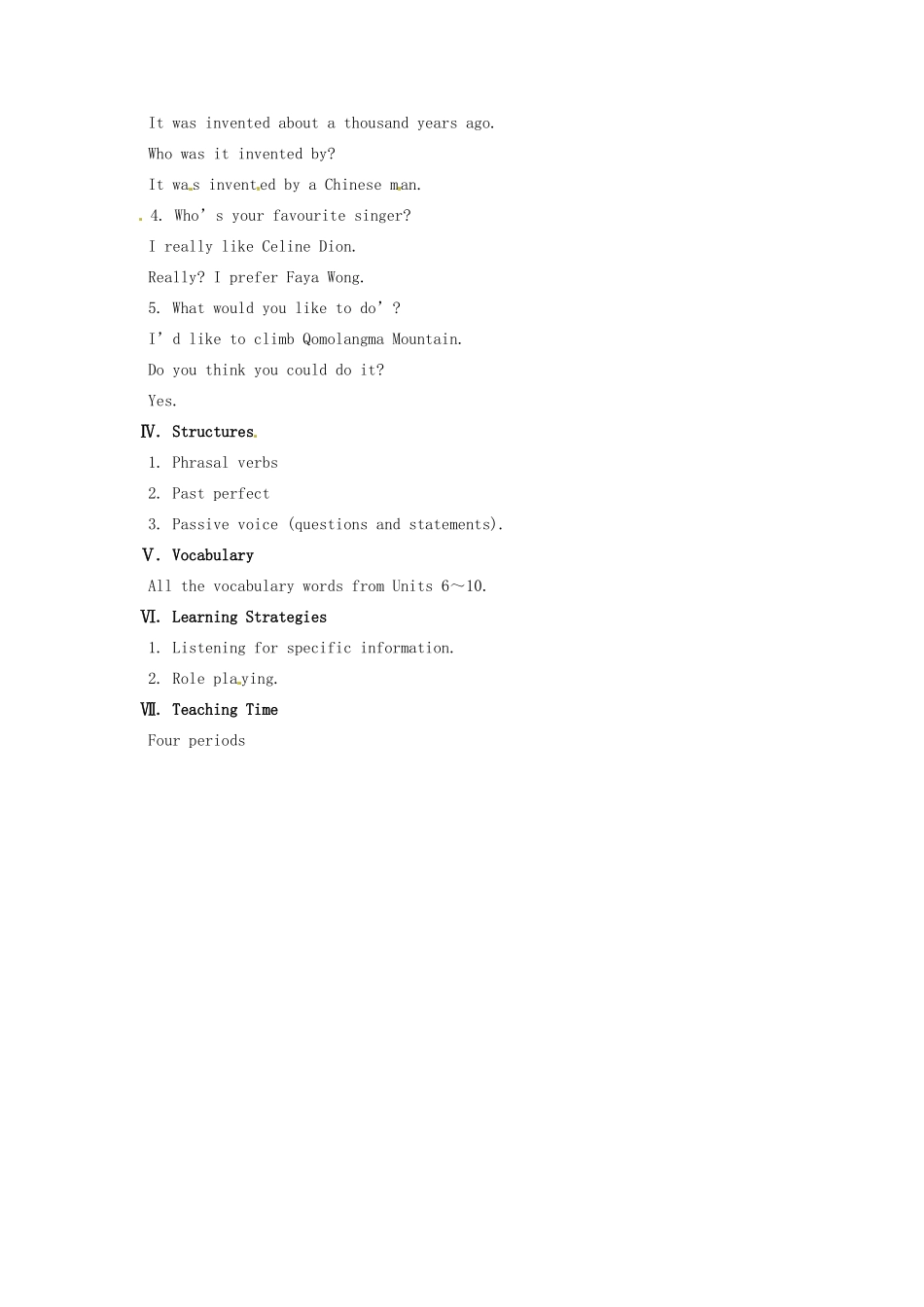 湖北省武汉市北大附中武汉为明实验中学九年级英语上册《Unit 6-Unit 10》复习教案 人教新目标版_第3页