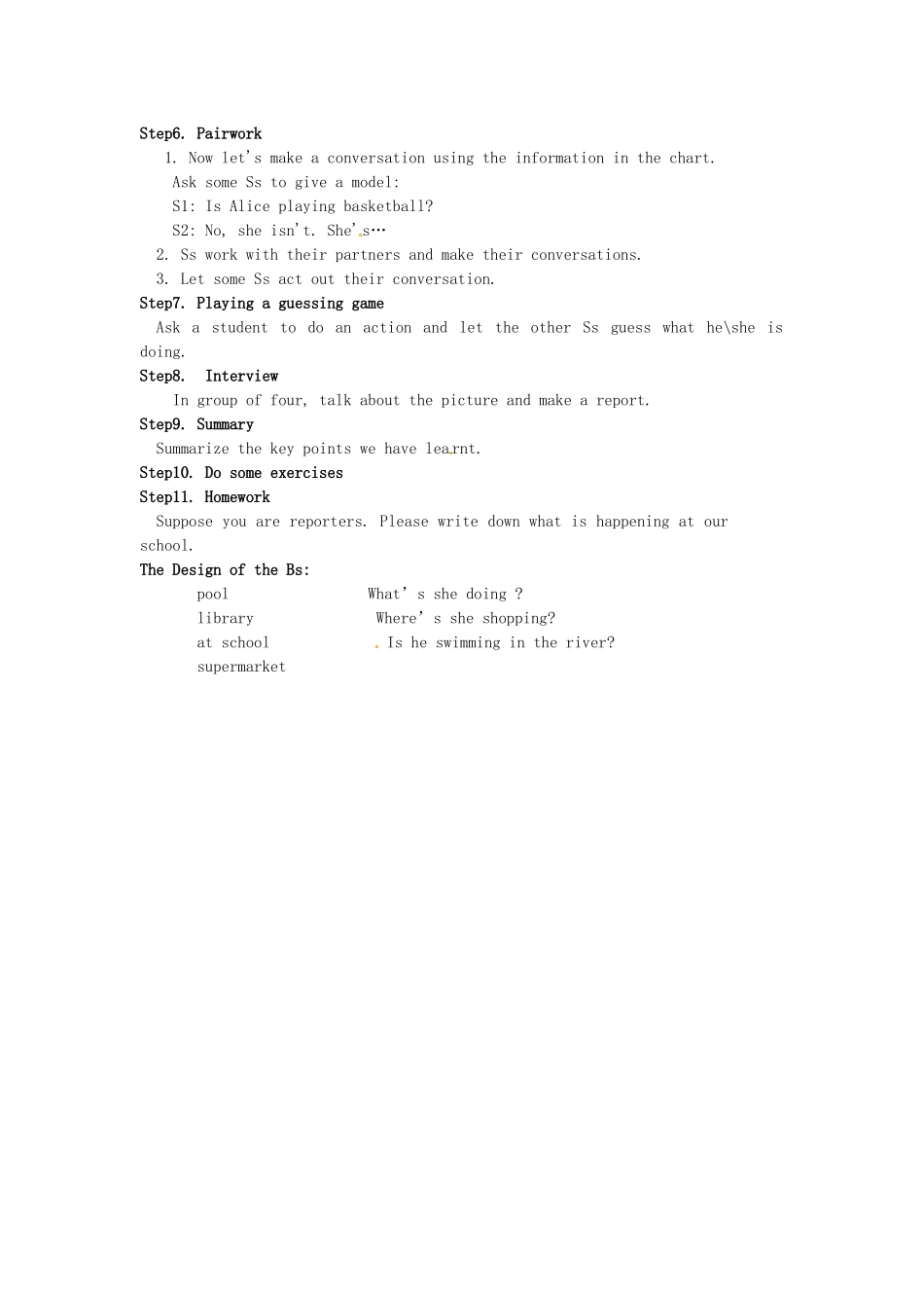 甘肃省民勤县第五中学七年级英语下册 Unit 6 I’m watching TV教案 人教新目标版_第2页