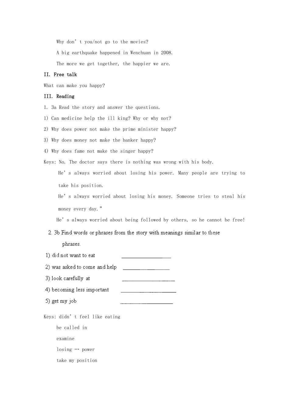 湖北省松滋市涴市镇初级中学九年级英语全册 Unit 11 Sad movies make me cry Section A2 (3a-3c)教案 （新版）人教新目标版_第2页