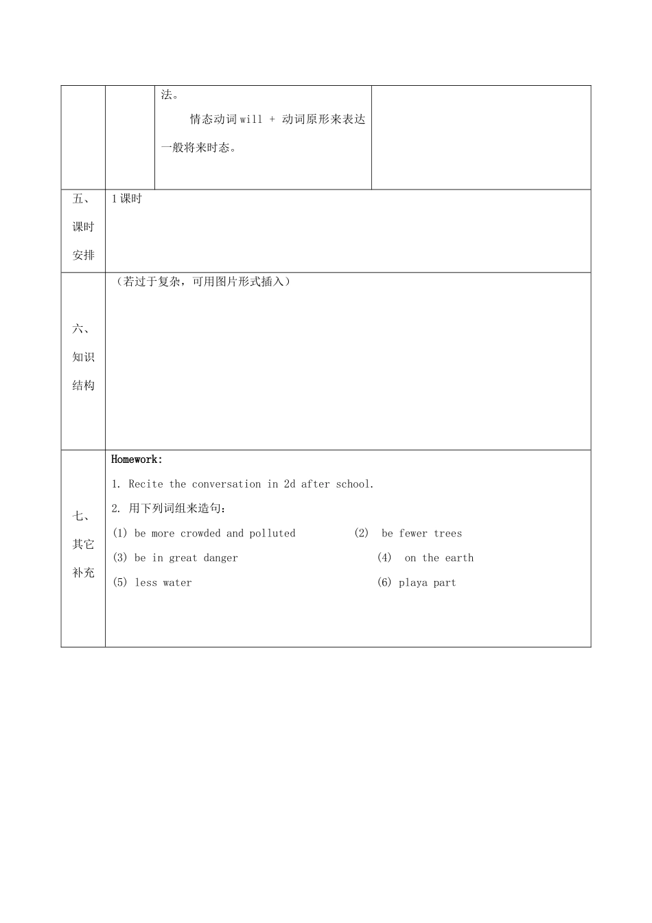 陕西省石泉县八年级英语上册 Unit 7 Will people have robots Section A（1a-2d）教案2 （新版）人教新目标版-（新版）人教新目标版初中八年级上册英语教案_第3页