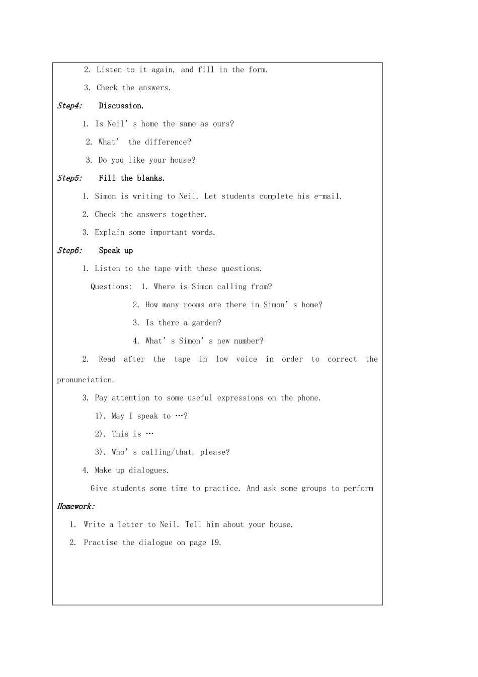 秋七年级英语下册 Unit 1 Dream Homes IPS教案 （新版）牛津版-（新版）牛津版初中七年级下册英语教案_第2页