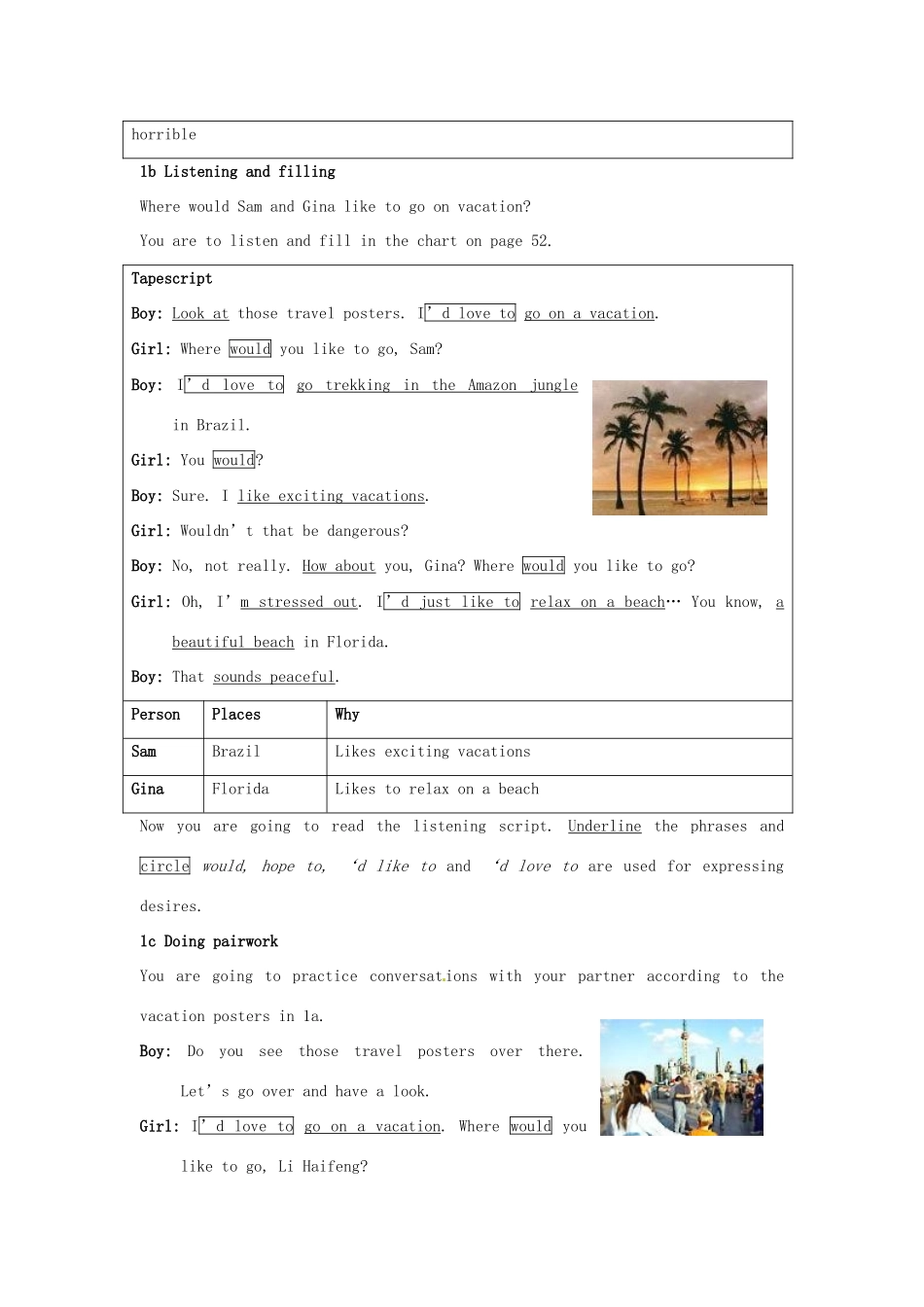 湖北省武汉市北大附中武汉为明实验中学九年级英语全册《Unit 7 Where would you like to visit》教案2 人教新目标版_第2页