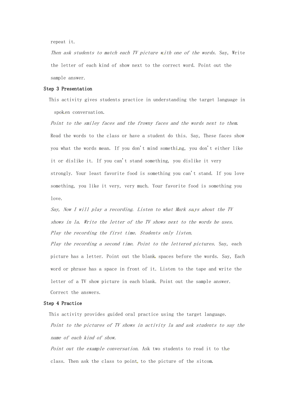 河南省南乐县张果屯乡中学七年级英语下册《Unit 11 What do you think of game shows Section A》教案 人教新目标版_第2页