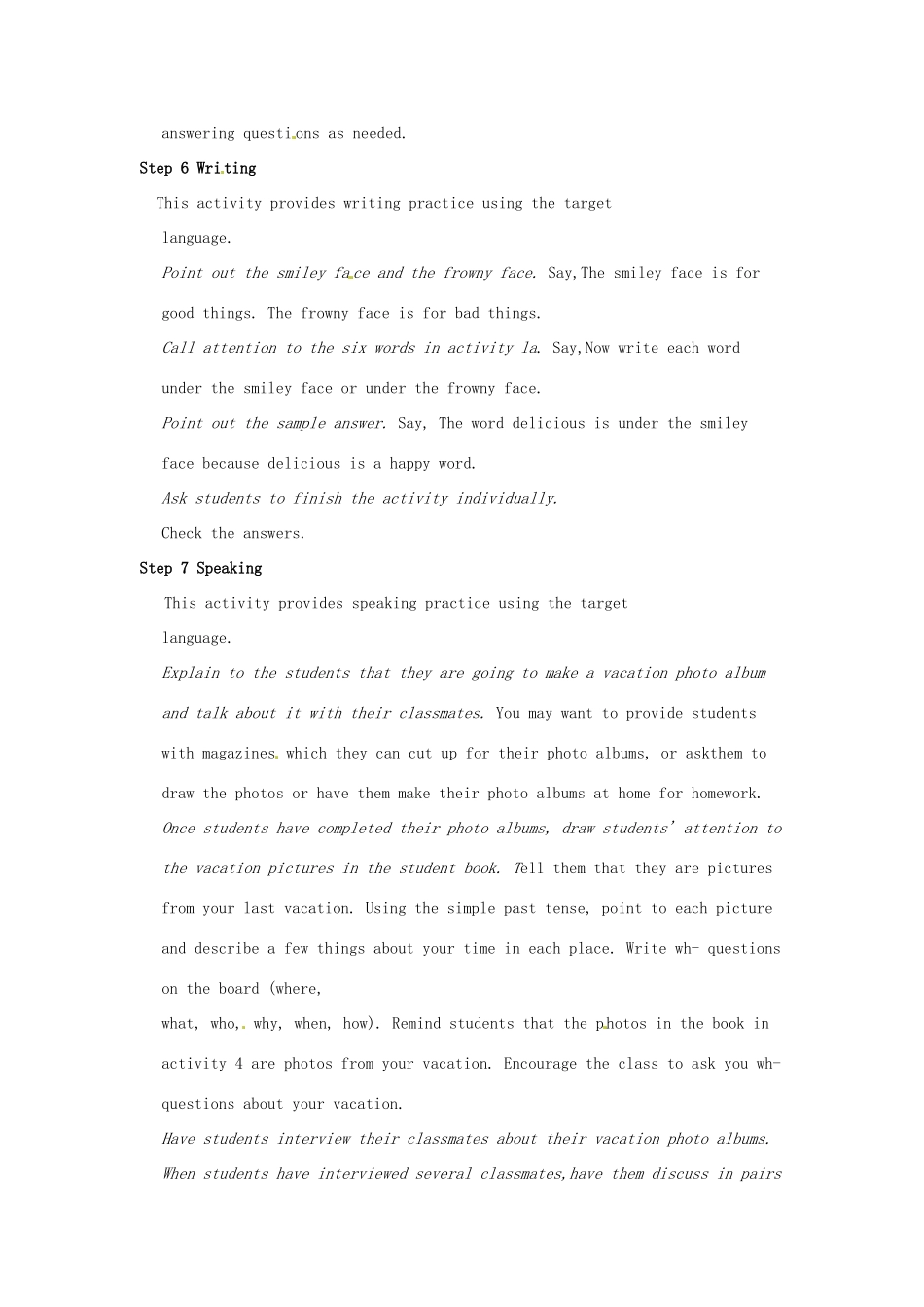 河南省南乐县张果屯乡中学七年级英语下册《Unit 10 Where did you go on vacation Section A》教案 人教新目标版_第3页