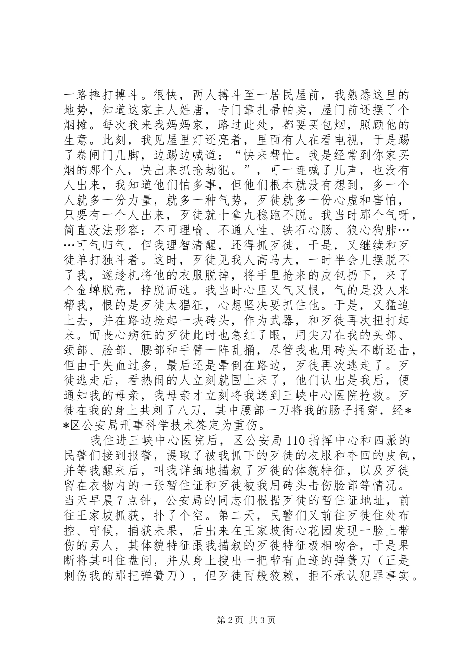 见义勇为事迹供电局职工演讲_第2页