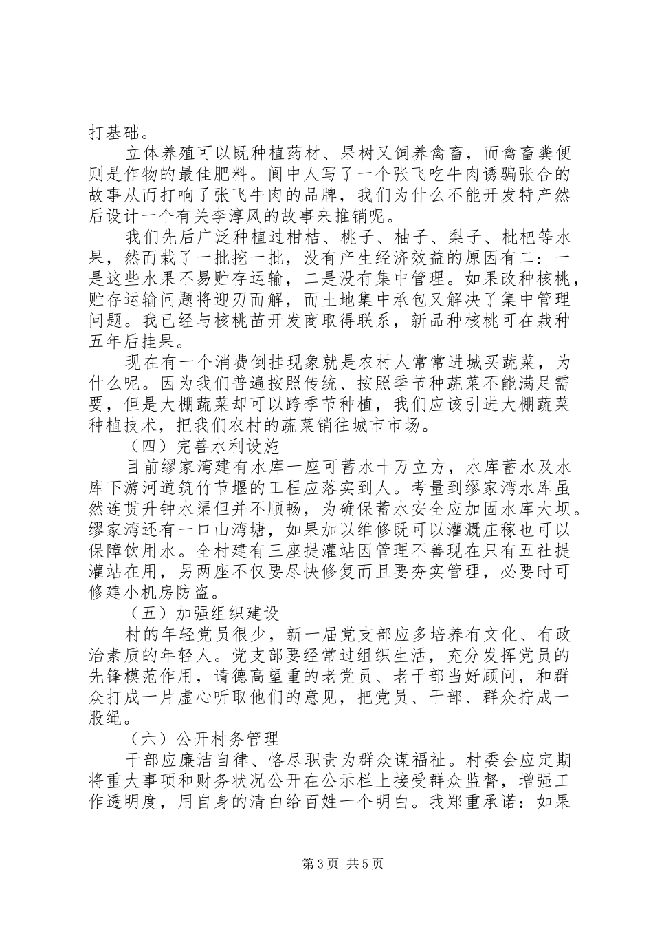 村支书竞选上岗演讲稿范文_第3页