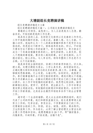 大塘副组长竞聘演讲