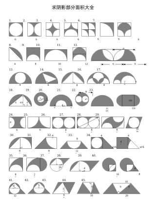 求阴影部分的面积大全