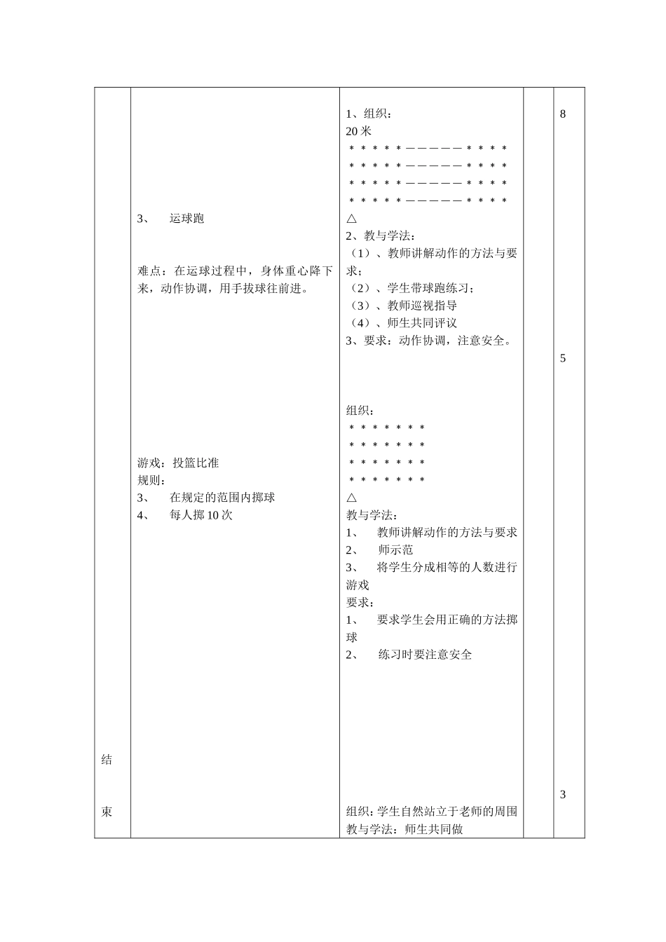 水平二篮球教学设计_第3页